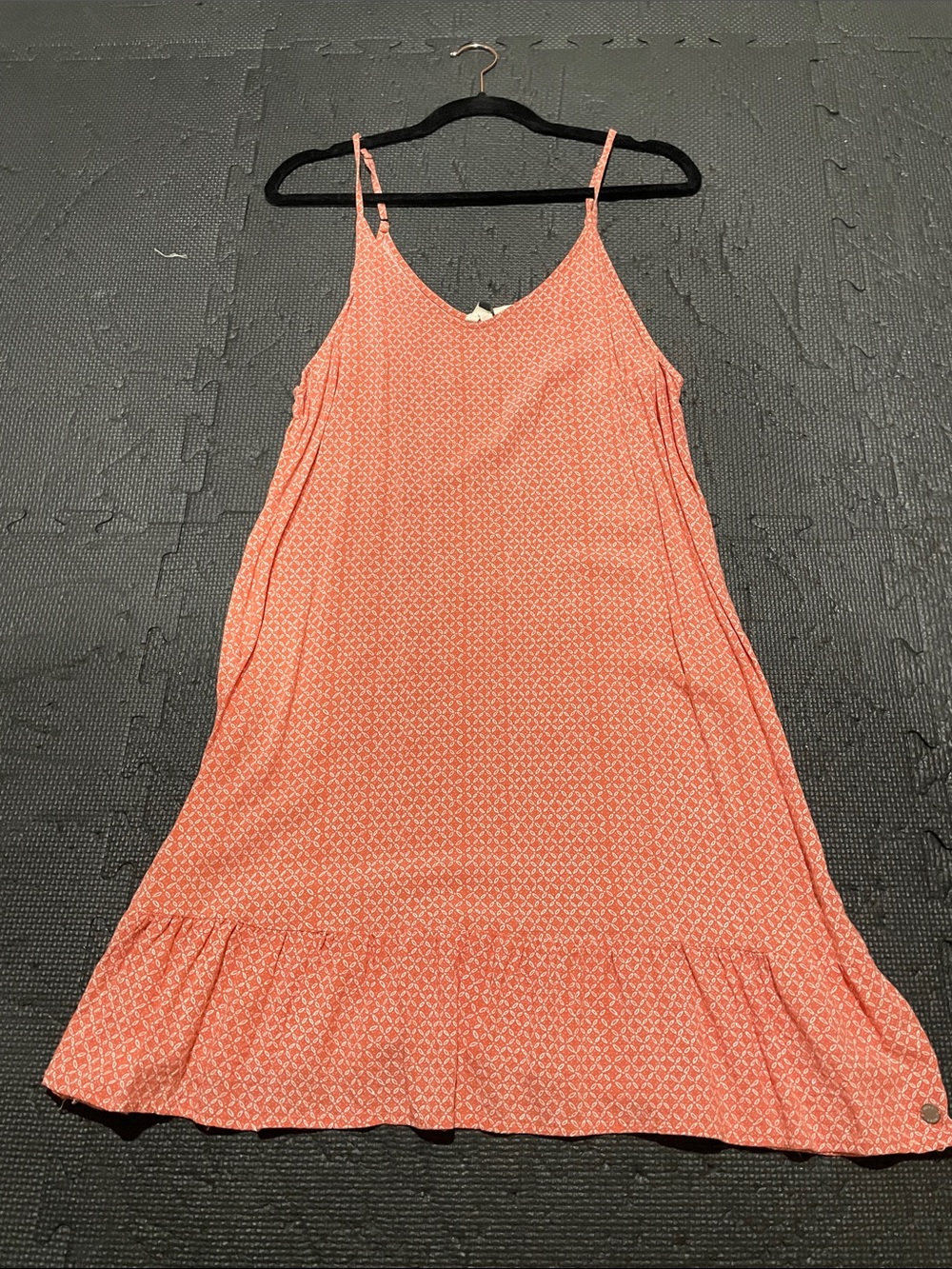 Roxy Coral Printed Spaghetti-Strap Mini Dress